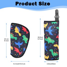 XNBTFK Seat Belt Pads for Kids, Universal Car Safety Seat Belt Pillow with Seatbelt Strap Cover, Car Seat Accessories Seat Belt Cover Shoulder Pads for Kids (Dinosaur Pattern)