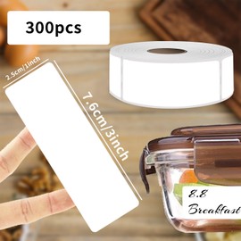 Starboling 300 Pcs 1'' x 3''Freezer Refrigerator Food Labels,Freezer Labels Removable for Food Containers,Food Safety Date Sticker for Kitchen Restaurant Home Supplies(Blank Kitchen Label