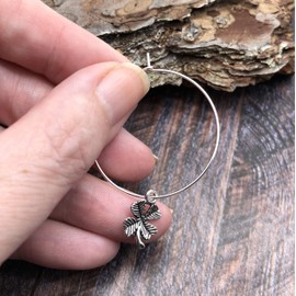 Lucky Clover Hoops, Four Leaf Clover Charm Earrings, Silver Tone Nickel Free Hoops : 35mm Diameter, St Patrick's Day Irish Luck Hoops for Women
