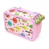 Large Pencil Case Cartoon Pink 4 Tiers 72 Holes Impact