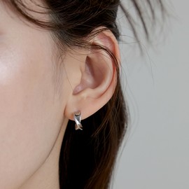Gold&Deer 14K Goldfield Fuzzy Loop Earrings White Gold / 골드앤디어 14K 골드필드 퍼지 루프 귀걸이 화이트골드