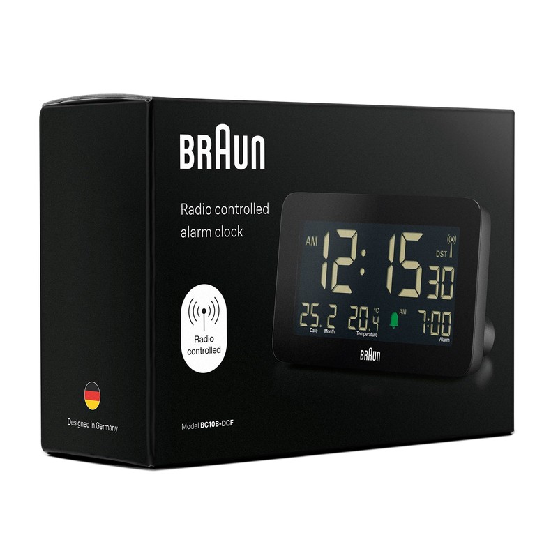 Braun BC10B-DCF Radio Digital Alarm Clock for Central European Time