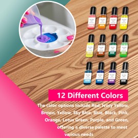 FloraVigo Farbe für Gießpulver, Gießpulver Farbe, Farbpigmente Gießpulver, 12 Farben Set für Beton Gips, Hochkonzentrierte Farbpigmente für Modellbau, Leicht lösliches Pulver, Betonfarbe Pulver