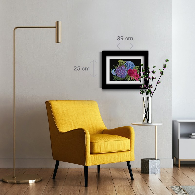 Thea Gouverneur - Cross Stitch Kit - Hydrangea & Rose