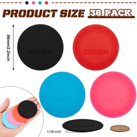 Cunhill 36 Pack Sublimation Rubber Bottoms for Tumblers 20 oz Bottoms Protector with Adhesive Skinny Non Slip Rubber Bottom Bar Coasters for Wine Straight Tapered Jars, 2.2 Inches, 4 Colors