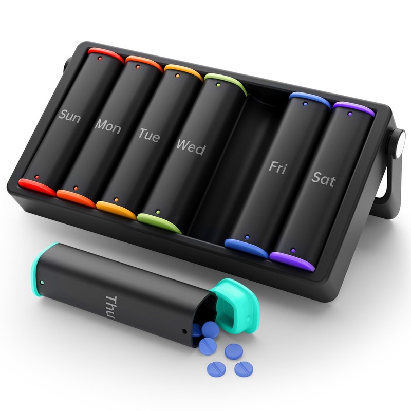 Weekly Pill Organizer 2 Times a Day, KOVIUU Large Travel