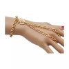 Unbranded Women Gold Metal Hand Chain Charm Lion Wrist Bracelet