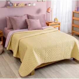 Vianney Edredón Kingsize Cuarzo Ligero /capitonado Vianney Color Rosa Diseño De La Tela Liso