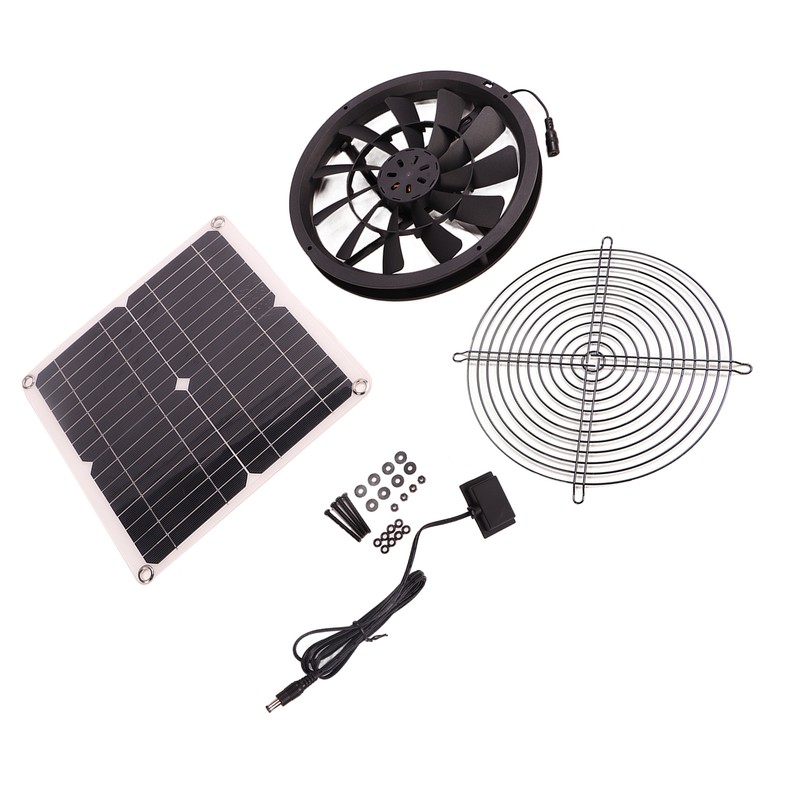 18V 12W Solar Exhaust Fan Kit Waterproof DC Brushless Round