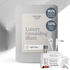 GroundLuxe Organic Fitted Grounding Sheet in Light Gray for a Full Size Bed