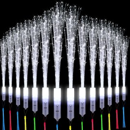 LED Light Duster Set, 12 Pieces Wedding Light Sticks, Fibreglass Light Sticks, LED Light Sticks, Children's Wedding Fibreglass Lamp, Glow Stick Glow in the Dark, Glow Sticks for Wedding Parties