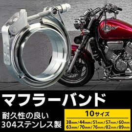 UB-Lab. Motorcycle Muffler Band Clamp Pipe Stainless Flange 60 Φ