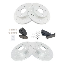 Front and Rear Performance Brake Pad & Rotor Kit Brake Pads Brake Rotors Set Ceramic Premium G-Coated Compatible with 1990-1993 Mazda Miata