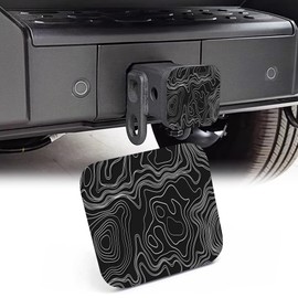 NITAHHHY 2" Trailer Hitch Cover,Vintage Heights Lines Map Rubber Towing Hitch Tube Cover Hitch for Men Women, Sturdy Receivers Plug Accessories for Pickups Trucks Cars