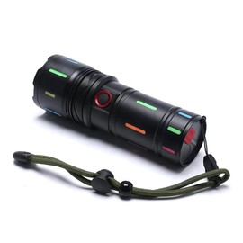 Multi-functional Flashlight | 4 Level Power Display, Type-C High Speed Charging, USB Charging, Car Charging, Adjustable Luminous Flux Size, Comes with a Tailstrap for Easy Carry, Military Use