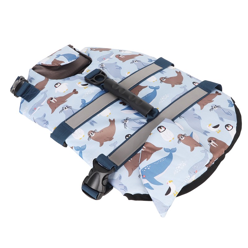 Dog Life Vest Reflective Adjustable Pet Floatation Life Jacket with