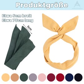 ANNASAMDO Pack of 9 Women's Headbands, Vintage Bow Flexible Metal Wire, Bendable Headband, Hair Band with Bow, Retro Hair Accessories, Headband Hair Accessories for Women Girls (9 Colours)