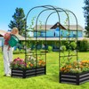 DoCred Galvanized Raised Garden Bed with 87" H Arch Trellis