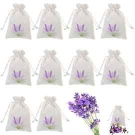 10 Pcs Lavender Bags Empty, Lavender Sachets Spice Bag Wardrobe Scent Bags for Lavenders, Drawstring Fabric Pouches for Moths Lavendar Spice and Herbs Decorative Storage Bag 10 x 14 cm (Empty)