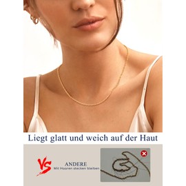 Suplight Women's Link Chain without Pendant Stainless Steel Charm Choker Chain Width 1.4 mm / 2 mm Chain Length 35/41/46/51/56/61/66/71/76 cm + 2 cm