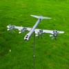 Metal Airplane Wind Spinner, Elegant Spin Design Airplane Weather Vane