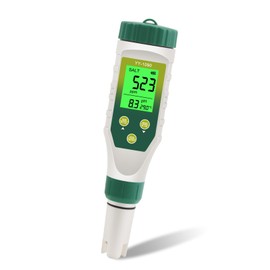 Yewhick pH Meter for Water Hydroponics, 5-in-1 pH TDS EC Salt Tester for Water Nutrient Solution, Simultaneous Display of pH EC Temp for DWC Reservoir Tank, Aeroponic Garden, Growing System