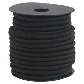 6mm Black Bungee Cord 1/4in 50ft Heavy Elastic Cord for Sewing Stretchy Nylon Rope String Kayak Tie Down Straps Tent Elastic Cord Replacement for Crafts-Clothing-Outdoor Supplies (ZH150)