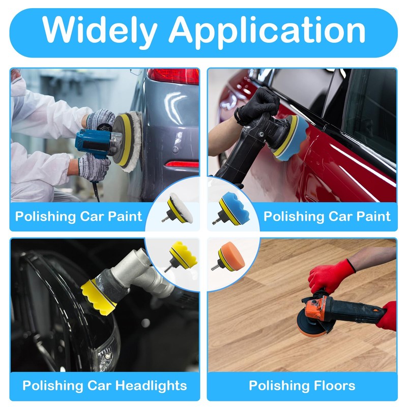 24Pcs Car Polishing Pads for Drill, 3Inch/80mm Car Polishing Kit,