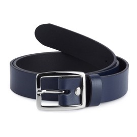 Merry Style Women's Leather Belt D41 (Navy Blue, 90 cm (Total length 109 cm))