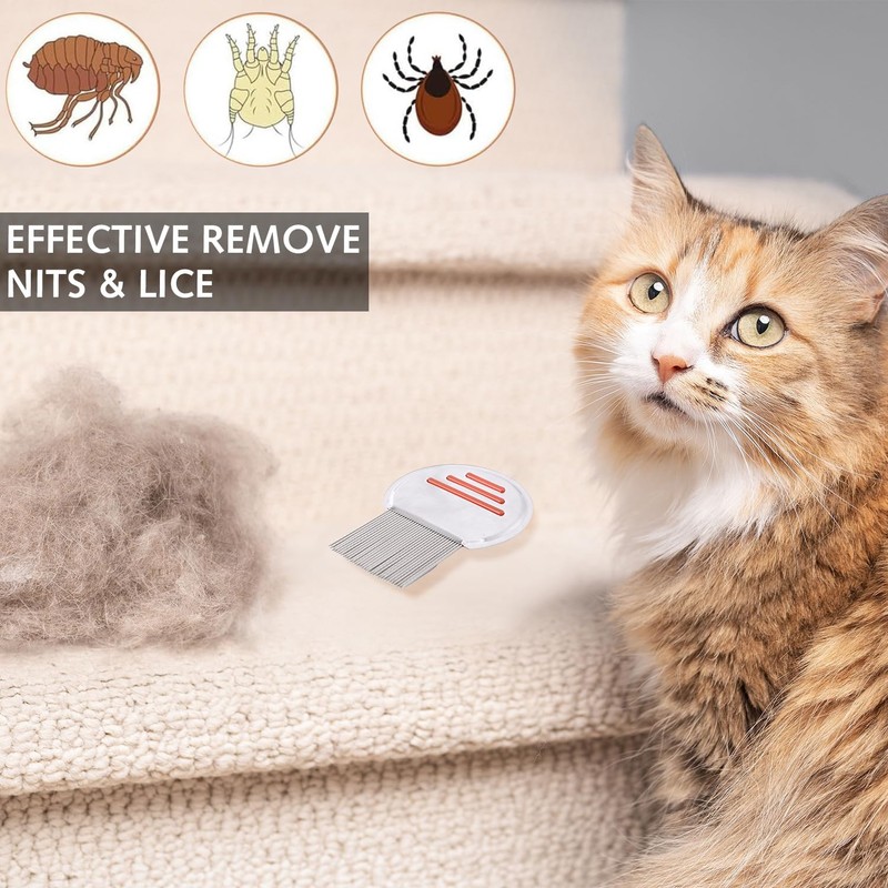 2 PCS Stainless Steel Lice Combs, Professional Stainless Steel Nit