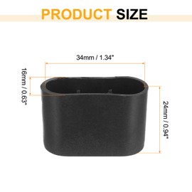 sourcing map Plastic Furniture Leg Caps, 4Pcs 34x16mm Oval Chair Leg Tips Caps, Furniture Foot End Caps Covers Floor Protectors for Table, Chair, Machinery Equipment Feet (Black)