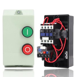 Magnetic Motor Starter, LE1D12M7 Three Phase Power Control Starter for Compressor Flame Retardant Magnetic Switch Box Single Phase 220V 230V 3 Phase 380V 400V 9-13A