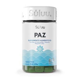 Súluu Paz | Gomitas Vitaminadas, Alivio del Estrés Acumulado, Sensación de Tranquilidad, Reductor de la Ansiedad | 60 Gomitas | Sabor Mora | Manzanilla, L-Teanina, Magnesio y Zinc | Sin Gluten