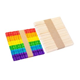 Operitacx 4 Sätze Eisstock Aus Holz Eiswürfelbereiter Eiscreme -eisformen Eisblockform Eisstiele Zum Basteln Holzstock Holzstäbchen Bastelstäbchen Masse Am Stiel 100 Stück * 4