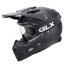 GLX GX623 Youth ATV/Dirt Bike Helmet Combo - Matte Black, Large - DOT