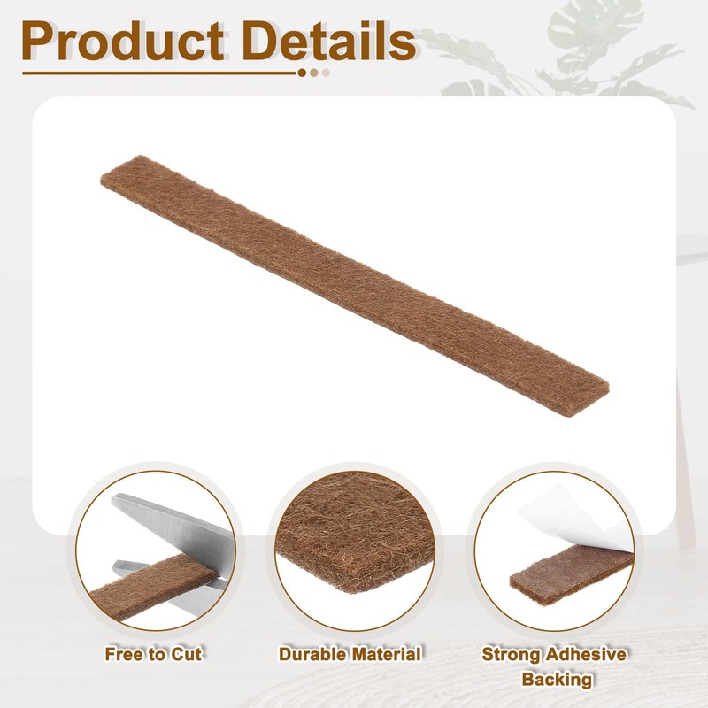 uxcell Felt Strips with Adhesive Backing, 8 Pcs 1/2" x