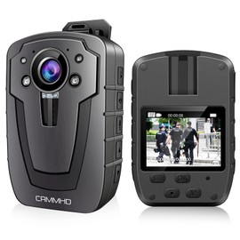 CAMMHD C8-256G 2K/1296P Body Camera,11-12Hours Video Record,Night Vision Body Cam,IP67 Waterproof Data-encrypt Body Mounted Camera with 2pcs 360°Rotatable Clips for Police Law Enforcement,Personal Use