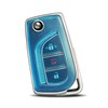 WORCAS Soft TPU Car Key Shell Case Protector Compatible with Toyota 2/3 Button Avalon Camry Corolla Fortuner Highlander Levin RAV4 LE Sequoia Sienna Tacoma Tundra Yaris(Blue-Matte)