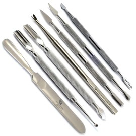 7Pcs Set Professional Manicure Pedicure Cuticle Pusher Nail Art Trimmer Knife Spoon Gouge