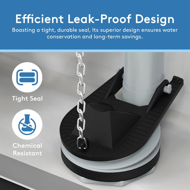 Universal 2 Inch Toilet Flapper Replacement & Chain - Fits