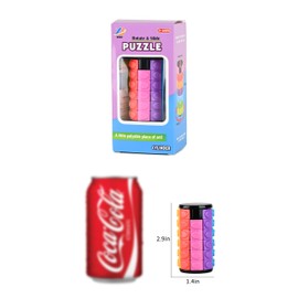 Rotate and Slide Puzzle,Fidget Toys Restore and Create,Fidget Slider Open Cover for Quick Play,Brain Teaser,Sensory Toys,Educational Toys (8 Colors,6 Layers)