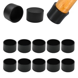 EASYEAH 1-1/2" (38.5mm) Silicone Chair Leg Floor Protectors, Rubber Chair Leg Caps, Non-Slip Furniture Pads Round Chair Feet Covers End Caps for Hardwood Floors, Patio & Table Foots, Black (10PCS)