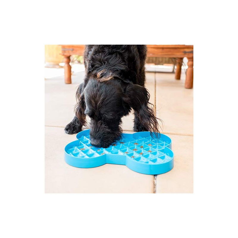 FayTun Slodog Slow Feeder No Gulp Dog Bowl, Blue, Blue