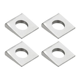 PATIKIL 4pcs Beveled Square Washers, M18x40mm Square Beveled Washers Bearing Strut Plate Flat Pad Spacer 304 Stainless Steel for 18mm Bolts Wedge Shim Leveling Fastener Nut Gasket, Silver