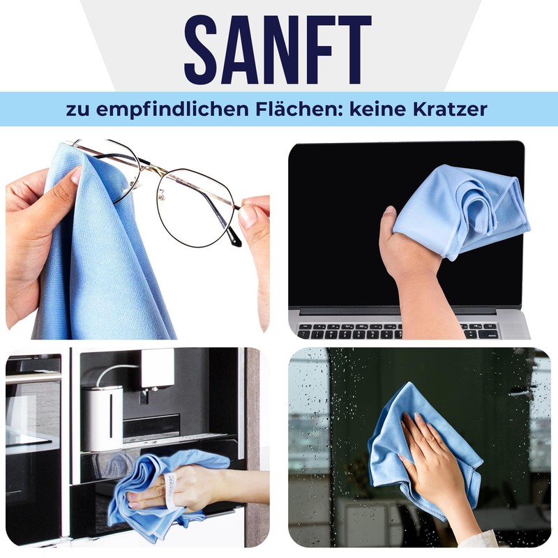 culiclean Microfibre Polishing Cloths for Glass Glasses High-Gloss Surfaces 70
