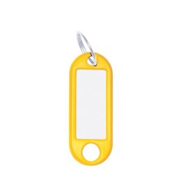 WEDO 262811805 Key Ring for Labelling, Yellow, Pack of 100, with Ring