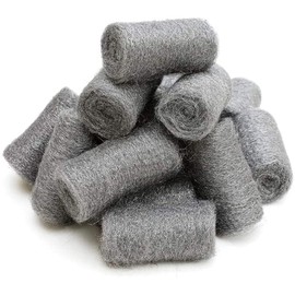 HOMESHOPA Steel Wool Scouring Rolls, 24 Pack Wire Wool Mice Pads, Grade 0, Steel Wool Cleaning Pads for Cleaning, Polishing, Home and Kitchen, Multi-Purpose for Washing Up Pots, Pans, Glass, Metal, 6g