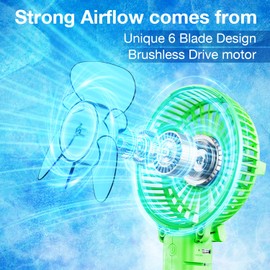 VersionTECH. Portable Handheld Fan, Powerful+Durable+4000mAh+180° Foldable, Mini Table Fans with USB Rechargeable Battery Operated Cooling Accessories for Personal Use, Travel, Office Green