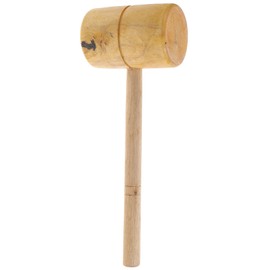 LALAFINA Wooden Mallet Hammer Tool Solid Yellow Sandalwood Handcrafted Anti-Slip Woodworking Mallet for Carpentry Chiseling and Leathercraft