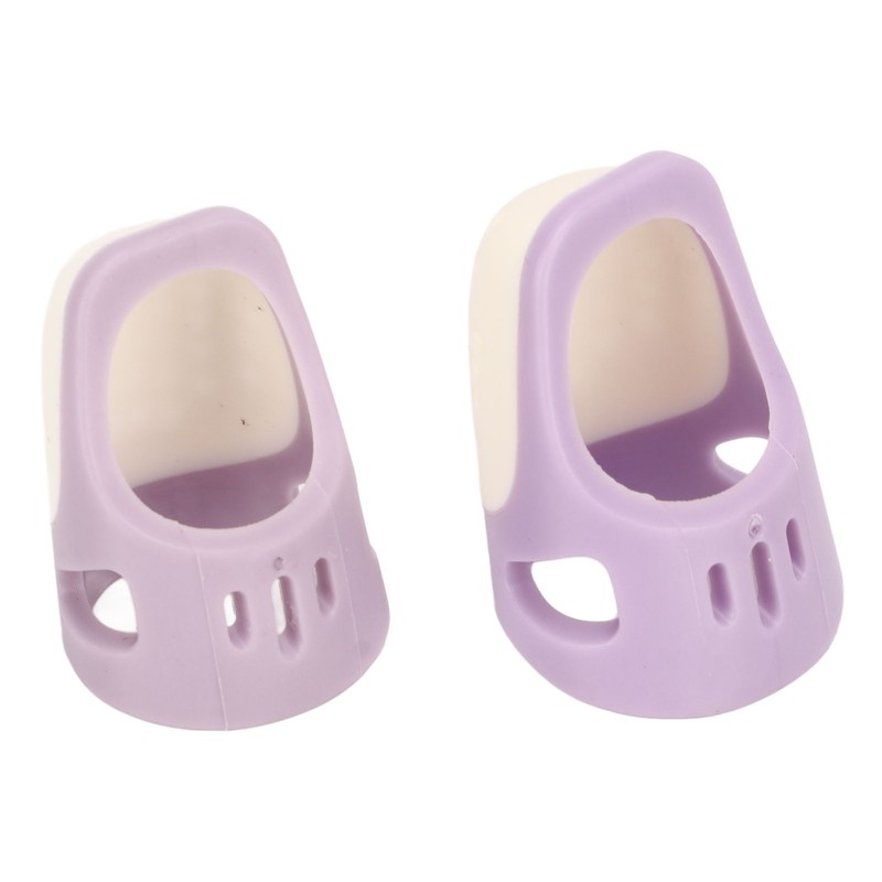 4 Pcs Silicone Thimble Purple Soft Elastic Finger Protector Finger